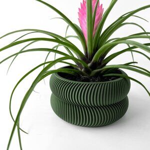ERVON 3D-Printed Decorative Ribbed Pot